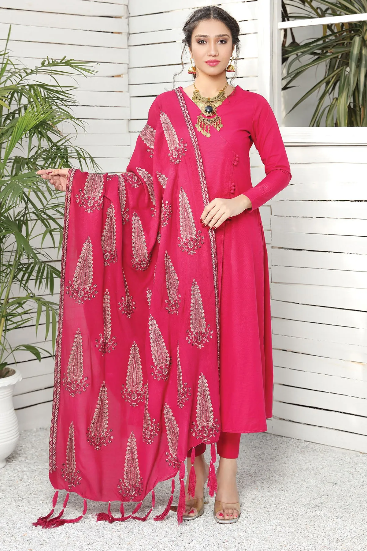 2736-CLASSIC-STATEMENT EMBROIDERED WOOL SHAWL UNSTITCHED