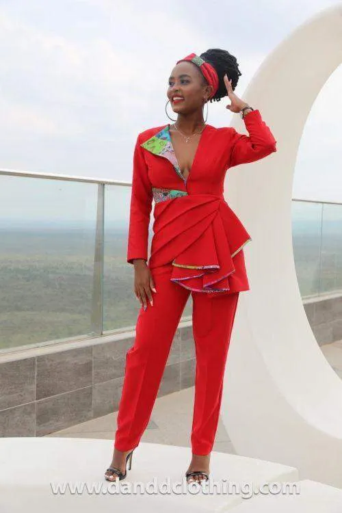 African patched design Red Suit
