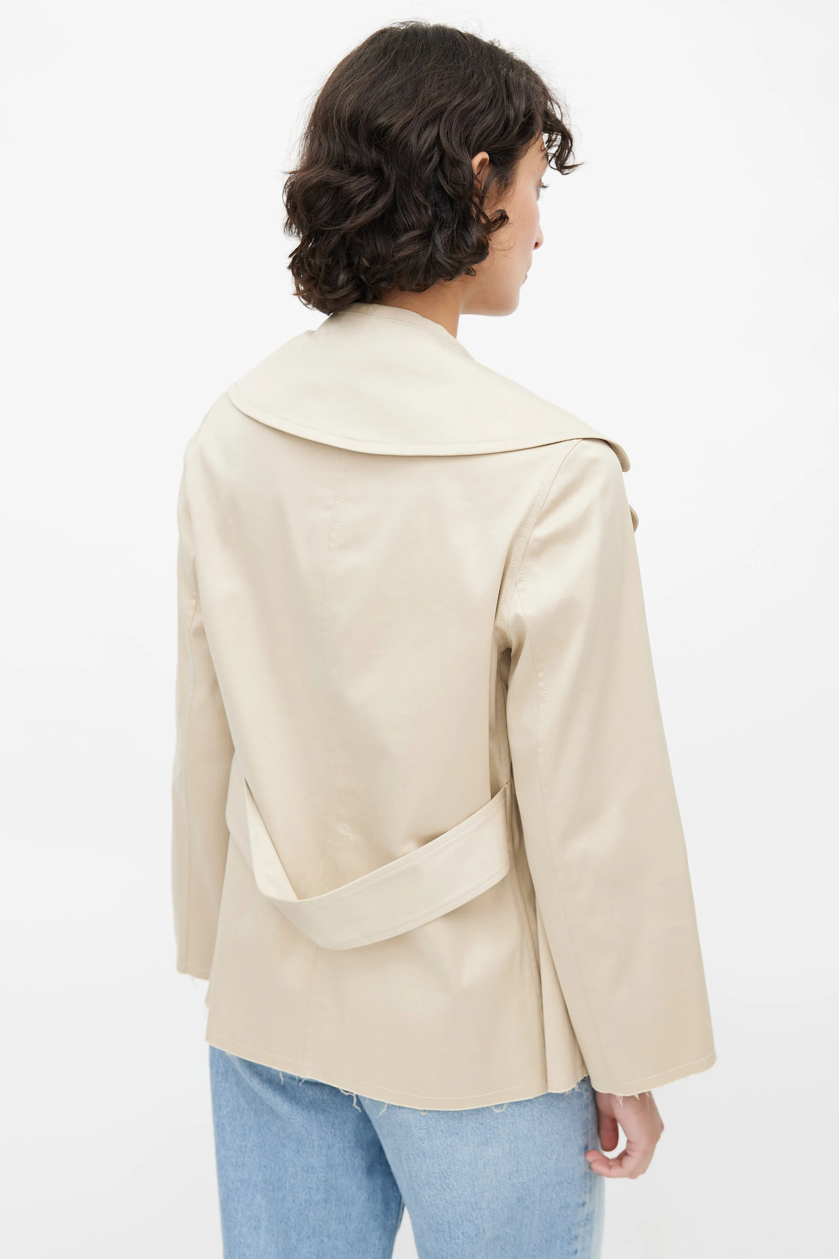 Beige Double Breasted Jacket