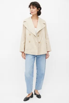 Beige Double Breasted Jacket
