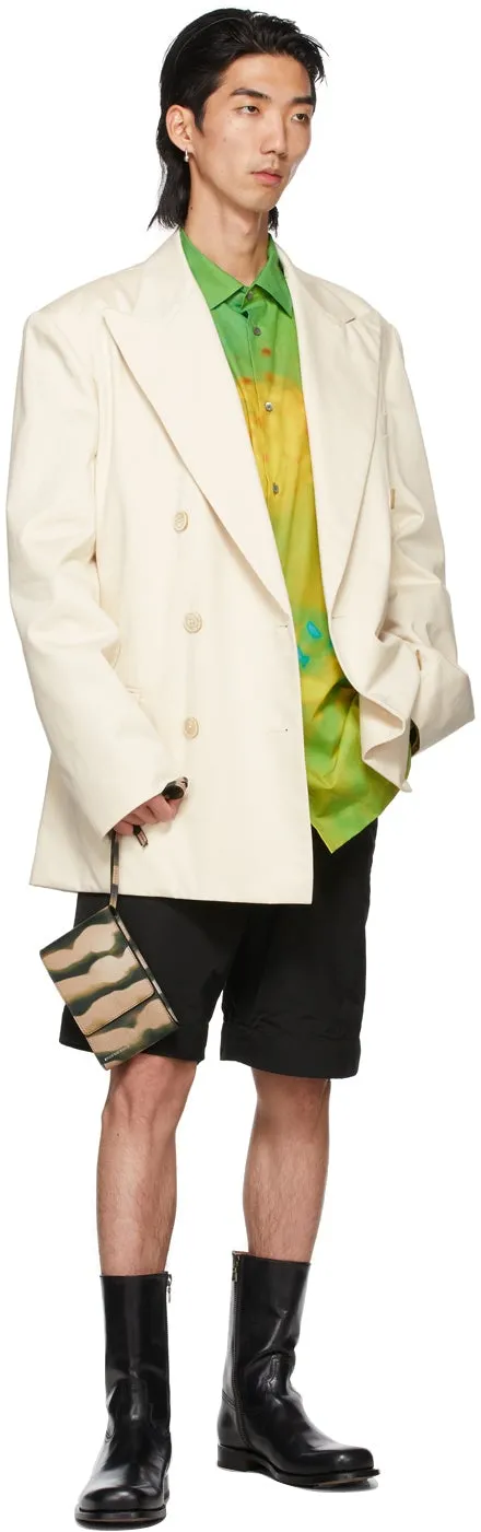 Dries Van Noten Beige Cotton Twill Blazer