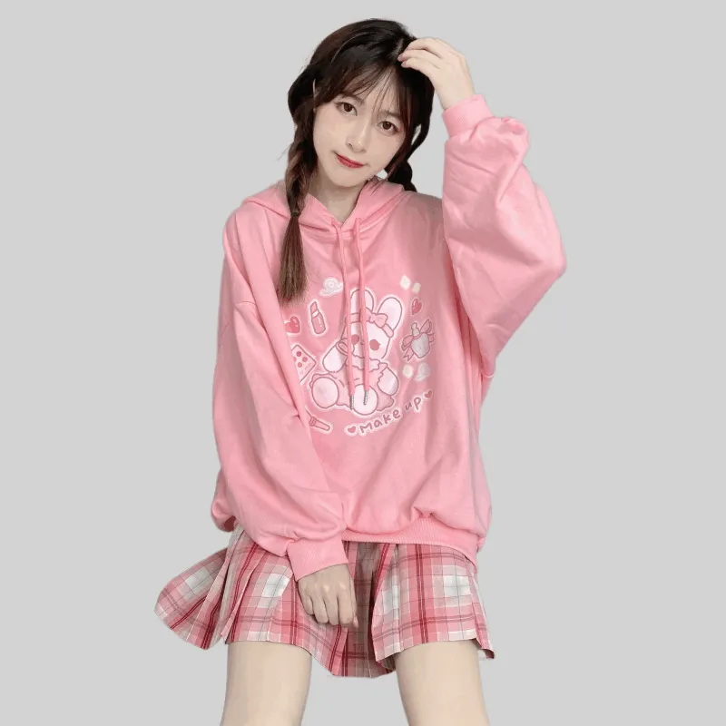 Kawaii Japanese Soft Girl Style Pink Sweatshirt