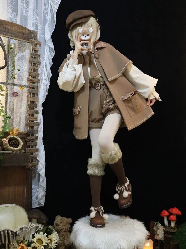 Retro Detective Wool Cloak Jacket